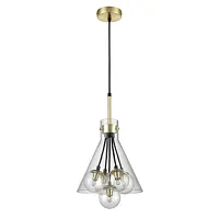 Люстра подвесная Карамелла (Caramella) VL5904P15 Vele Luce прозрачная на 5 ламп, основание латунь в стиле современный шар Люстра подвесная Карамелла (Caramella) VL5904P15 Vele Luce прозрачная на 5 ламп, основание латунь в стиле современный шар